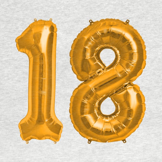 Bright Orange 18th Birthday Metallic Helium Balloons Numbers by podartist